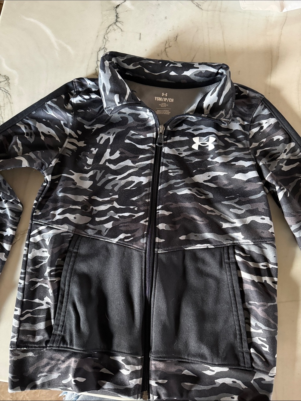 Under Armour Kids Black & Gray Camo Full-Zip Jacket